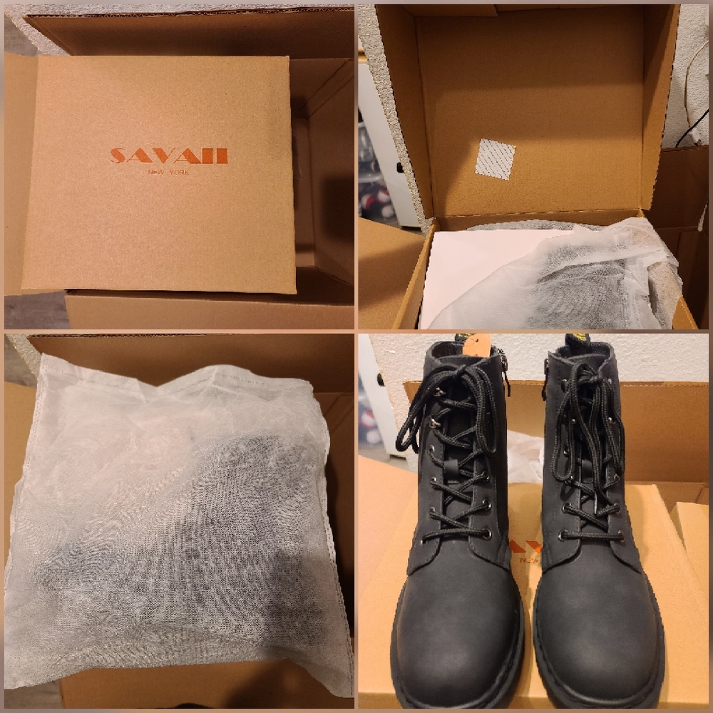 Savaii Ankle Combat Boots - Faux Grey Suede